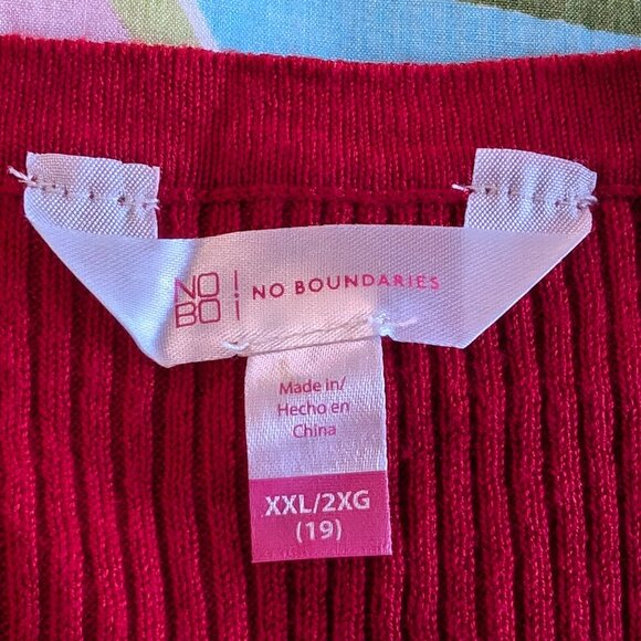 NWT No Boundaries Red Long Sweater Long Sleeve Junior XXL 19 (Women Medium) - Picture 4 of 12